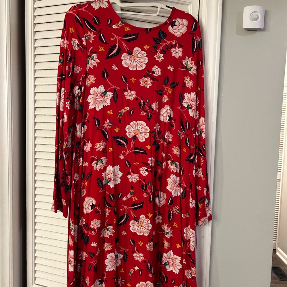 Old Navy Red Long Sleeve Sundress